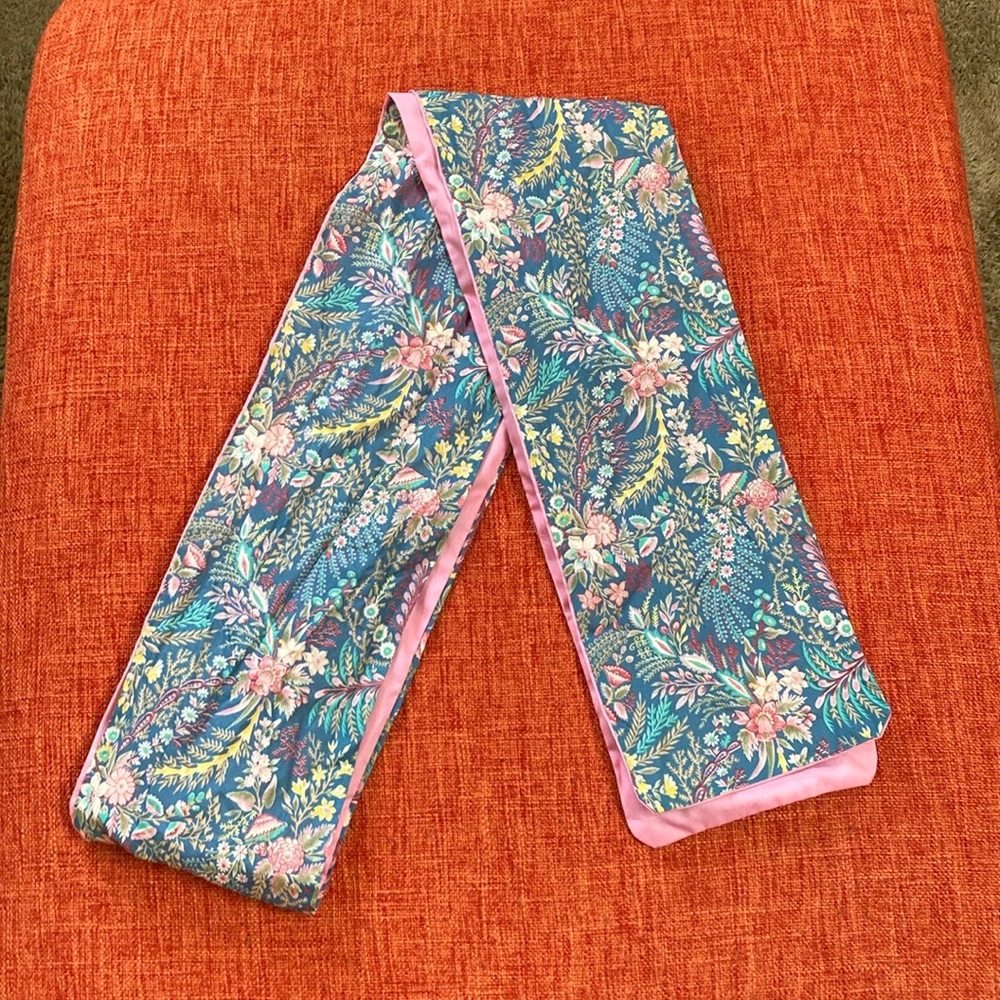 VTG Pink Cottagecore Flora Floral Print Oblong Scarf
